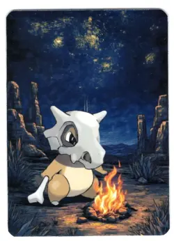 Pokemon Fanart CUBONE CAMP FIRE Card by SPACED_OUT - Image 1
