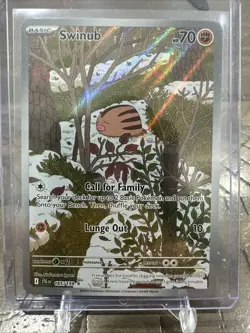 Pokemon TCG Swinub 165/159 Journey Together Illustration Rare Near Mint - Image 1