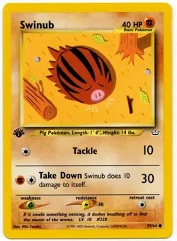 Pokemon - 1st Edition Neo Revelation Swinub 57/64 LP - Image 1