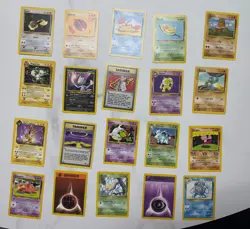 Lot of 20 Pokemon Cards Base Set including Dark Jolteon 38/82 - Image 1