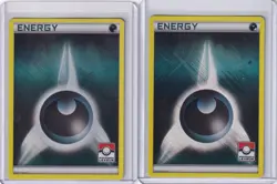 Darkness Energy Holo Pokemon League Stamp 2011 TCG Lot- x2 - Image 1