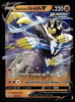 Pokemon TCG SWSH05: Battle Styles #087/163 Rapid Strike Urshifu V LP - Image 1