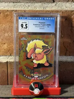 Pokemon 2000 Flareon Topps Chrome Series 2 CGC 10 Blue Label - Image 1