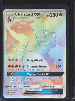 Charizard GX 150/147 LP/MP Rainbow Secret Rare S&M Burning Shadows Pokemon TCG - Image 1