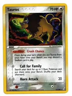Pokemon Card: Tauros HOLO 12/100 EX Crystal Guardians Set Rare! NM - Image 1