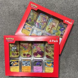 Pokemon TCG 151 Mini Tins 4 Pack + 4 Promos Sealed Sams Club Exclusive Set Of 2 - Image 4
