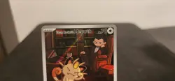 Team Rocket's Meowth 203/182 Destined Rivals Illustration Rare Pokemon - Image 2