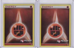 Fighting Energy Plaid Holo #110 Play Pokemon Stamp 2011 TCG Lot- x2 - Image 1