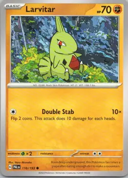 Pokemon Larvitar Normal Common SV02: Paldea Evolved 110/193 NM - Image 1