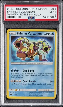 2017 POKEMON SUN & MOON SHINING LEGENDS #27 SHINING VOLCANION-HOLO PSA 9 - Image 1