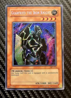 Yu-Gi-Oh! 2003 GEARFRIED THE IRON KNIGHT BPT-012 SECRET RARE TIN PROMO - Image 1