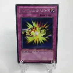 Yugioh Two-Pronged Attack LOB-061 Legend of Blue Eyes White Dragon Rare Card LP - Image 1