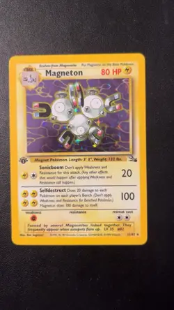 Pokemon Cards 1st Edition Fossil Rare Holo Magneton 11/62 - Image 1
