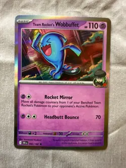 Team Rocket's Wobbuffet - Holo Rare Destined Rivals 082/182 Pokemon Card NM - Image 1