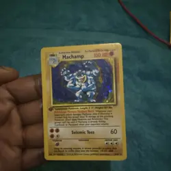 1st Edition Machamp 8/102 Base Set Holo Rare Vintage 1999 Pokemon Card TCG USED - Image 1