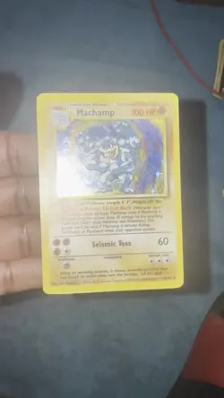 1st Edition Machamp 8/102 Base Set Holo Rare Vintage 1999 Pokemon Card TCG USED - Image 2