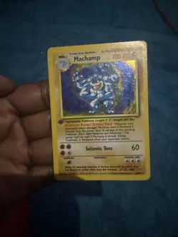 1st Edition Machamp 8/102 Base Set Holo Rare Vintage 1999 Pokemon Card TCG USED - Image 3