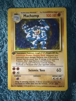 1st Edition Machamp 8/102 Base Set Holo Rare Vintage 1999 Pokemon Card TCG USED - Image 5