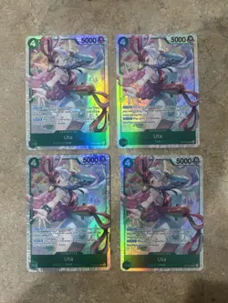 One Piece OP13-023 Uta Super Rare (SR) Play Set 4x Card NM-MT English (a) - Image 1