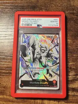 One Piece Card Monkey D. Luffy Nika ST21-001 Leader Parallel PSA 10 - Image 1