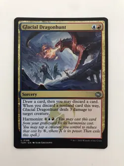 Glacial Dragonhunt MTG Magic the Gathering Card NM Near Mint TDM - Image 1