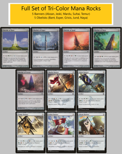 SET of 10x TRIROCKS TRI-ROCK 3-Color Mana Rocks For Commander MTG Magic NM - Image 1
