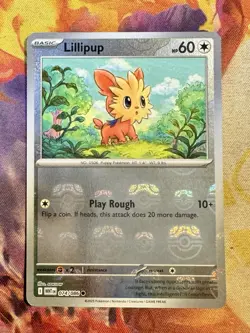 Pokemon Lillipup 074/086 MASTER BALL PATTERN Holo Foil WHITE FLARE 2025 NM/MINT - Image 1