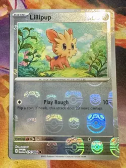 Pokemon Lillipup 074/086 MASTER BALL PATTERN Holo Foil WHITE FLARE 2025 NM/MINT - Image 3