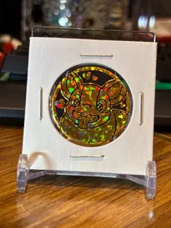 Pokemon TCG flip coin Yamper gold cracked ice from vending machine Japan - Image 1