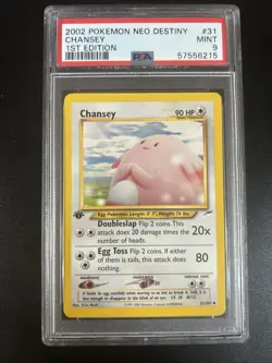 PSA 9 Pokemon 2002 1st Edition Neo Destiny Chansey Uncommon #31 - Image 1