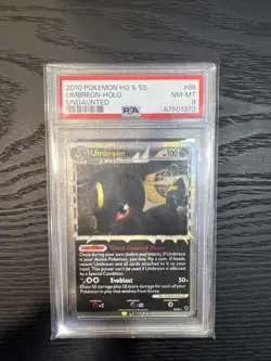 2010 POKEMON HEARTGOLD & SOULSILVER UNDAUNTED #86 UMBREON-HOLO UNDAUNTED PSA 8 - Image 1