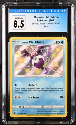 2021 Pokemon Sword & Shield Shining Fates SV020 Galarian Mr. Mime-Holo CGC 8.5 - Image 1