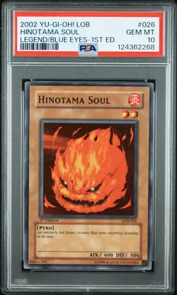 2002 YU-GI-OH! LOB-LEGEND OF BLUE EYES WHITE DRAGON 1ST ED HINOTAMA SOUL PSA 10 - Image 1