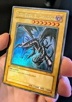 Yu-Gi-Oh Red-Eyes B. Dragon SDJ-001 1st Edition MAX FULL HOLO BLEED MISPRINT - Image 3