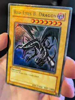 Yu-Gi-Oh Red-Eyes B. Dragon SDJ-001 1st Edition MAX FULL HOLO BLEED MISPRINT - Image 4