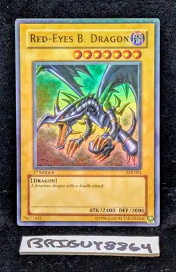 Yu-Gi-Oh Red-Eyes B. Dragon SDJ-001 1st Edition MAX FULL HOLO BLEED MISPRINT - Image 5
