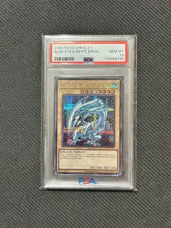 Blue-Eyes White Dragon Prismatic Secret Rare KC01 PSA 10 Yugioh 2024 - Image 1