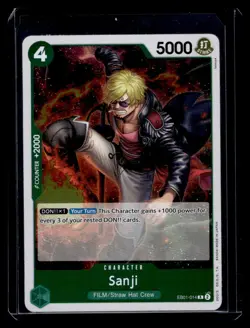 One Piece Card Game TCG Sanji Foil EB01-014 R English Memorial Collection - Image 1