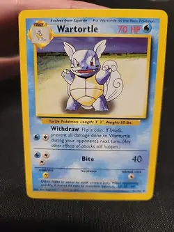 Pokemon TCG Wartortle Base Set Unlimited Uncommon Card 42/102 LP Condition - Image 1