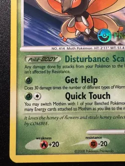Prerelease Mothim 42/100 D&P Majestic Dawn Pokemon Card Rare Stamped LP - Image 5