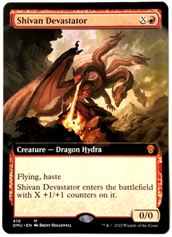 MTG Shivan Devastator *EXTENDED ART* Dominaria United 410 NM Mythic - Image 1