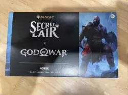 MTG Secret Lair x God Of War: Norse TRADITIONAL FOIL EDITION Sealed, In Hand - Image 1