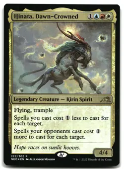MTG Hinata, Dawn-Crowned FOIL R Kamigawa: Neon Dynasty 222 LP - Image 1