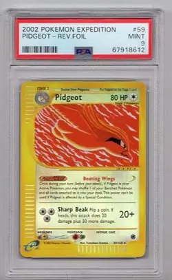 PIDGEOT REVERSE HOLOFOIL #59 POKEMON EXPEDITION PSA #67918612 GRADED MINT 9 2002 - Image 1