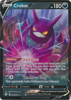 Holo Crobat V 044/072 Ultra Rare Shining Fates Pokemon TCG - Image 1