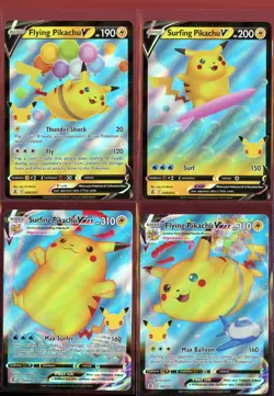 Flying Surfing Pikachu V VMAX Set NM Celebrations 006/025 - 009/025 Pokemon - Image 3