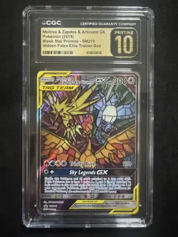 CGC 10 PRISTINE Pokemon Moltres & Zapdos & Articuno GX SM210 Hidden Fates Promo - Image 3
