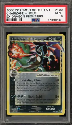 Pokemon Charizard Gold Star EX Dragon Frontiers Holo Ultra Rare #100 PSA 9 Mint - Image 1