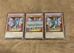 YUGIOH!3x Timaeus the United Dragon 1st Edition Prismatic Secret Rare MP23-EN003 - Image 1