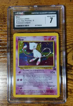 Mew Black Star Promo 9 Holo CGC 7 Pokemon Card Graded - Image 1